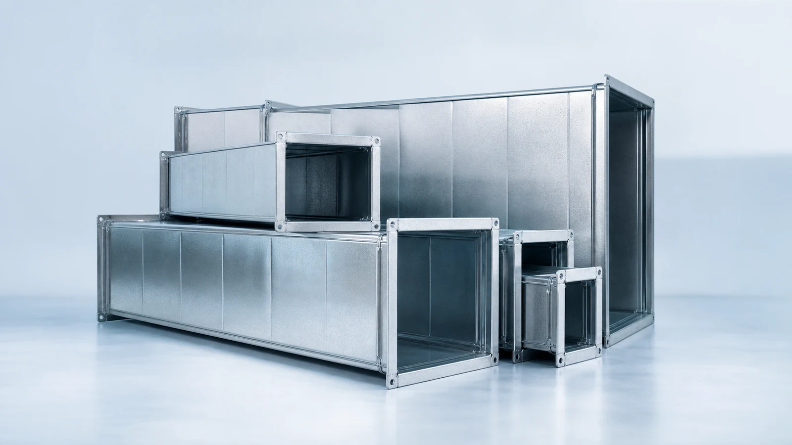 Manufactured rectangular air duct components
